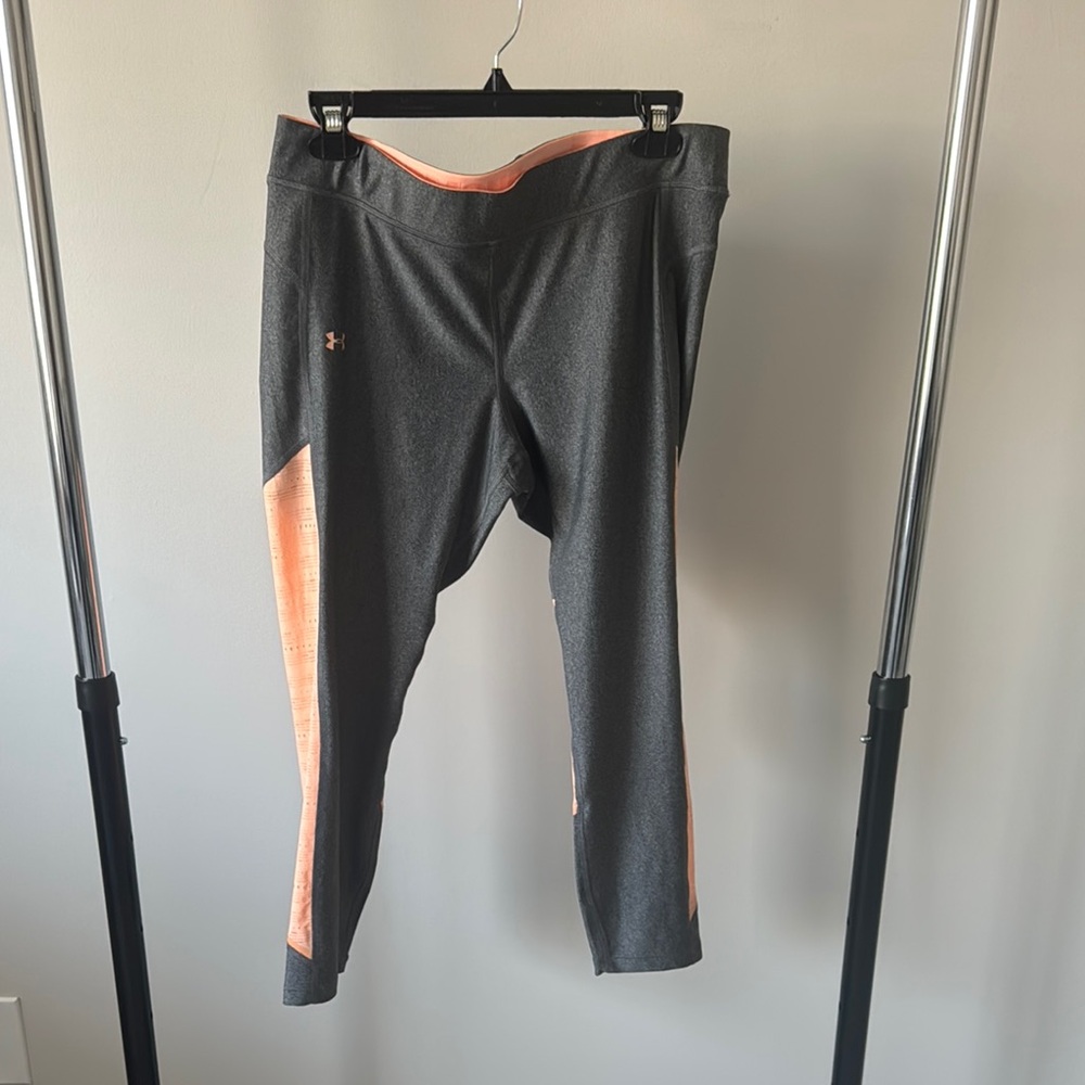 Under Armour Gray and Peach cropped heatgear Leggings